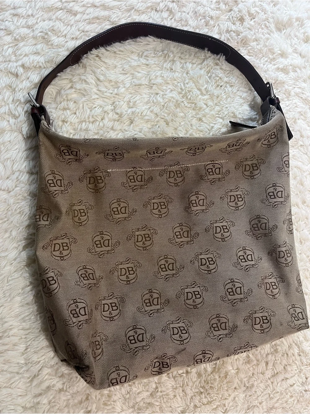 Dooney & Bourke Tan Logo Hobo Shoulder Bag